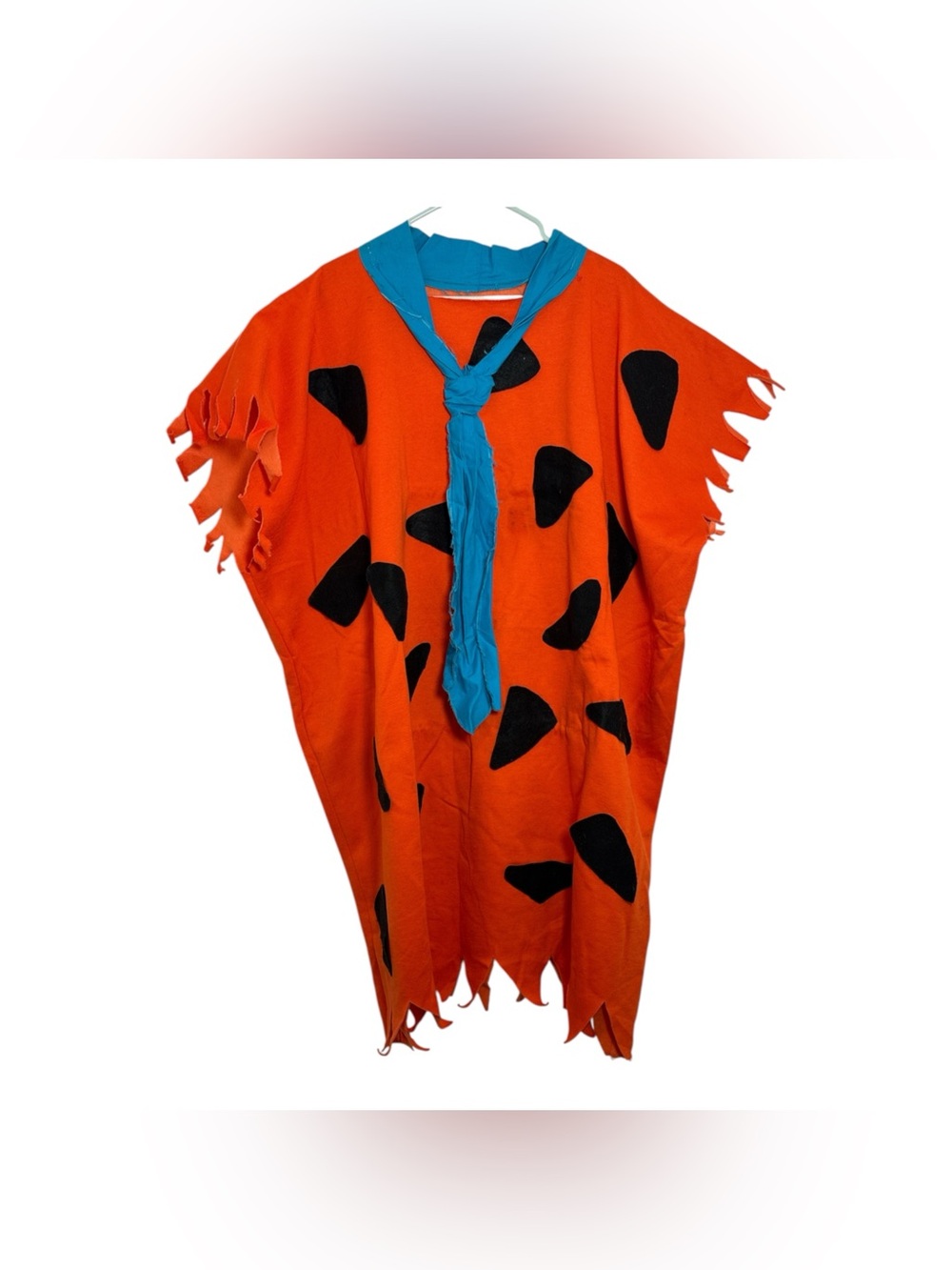 Fred Flintstone Adults One Size Halloween Costume Orange Tunic Blue Tie Homemade